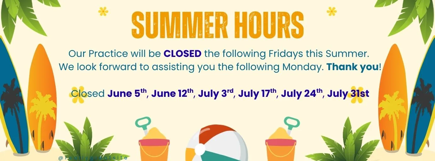 image displaying summer hours. 